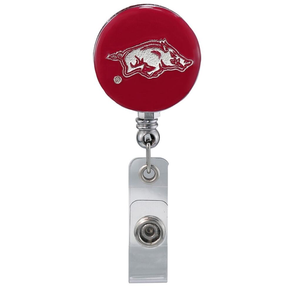Arkansas Razorbacks Retractable Work ID Badge Reel Holder. NCAA